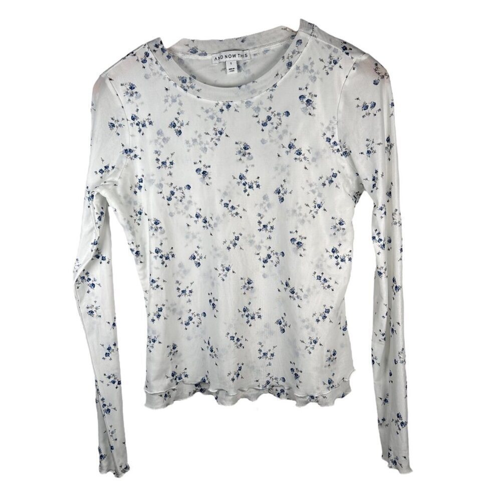 2/$30 And Now This Size Small Floral Ruffle Top Long Sleeve